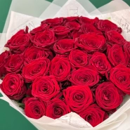 Монобукет из красных роз размера L 3