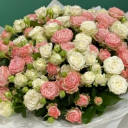 Микс из 35 кустовых роз &laquo;Поцелуй ангела&raquo; 3